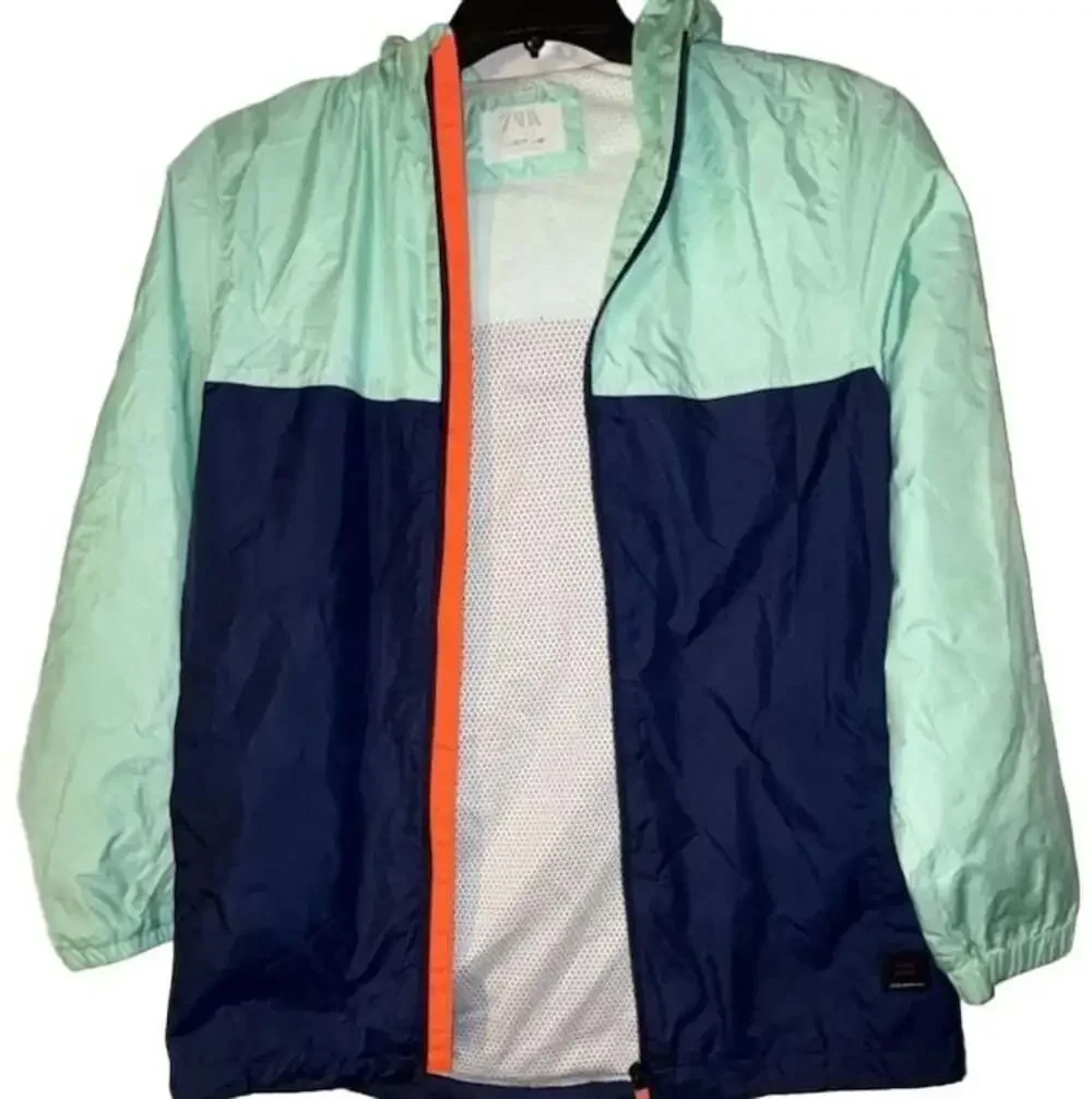 Zara Kids Two-Tone Hooded Windbreaker Jacket